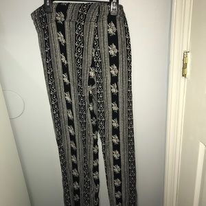 black and white pants